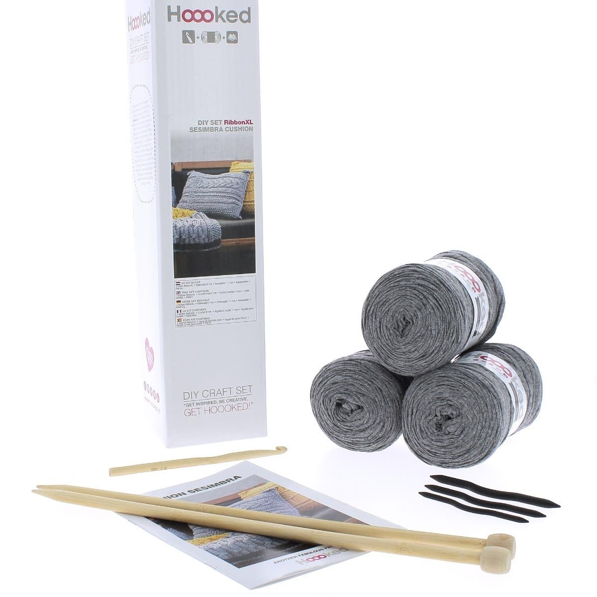 DIY Strickset Gestrickte Kissen Sesimbra - Stone Grey