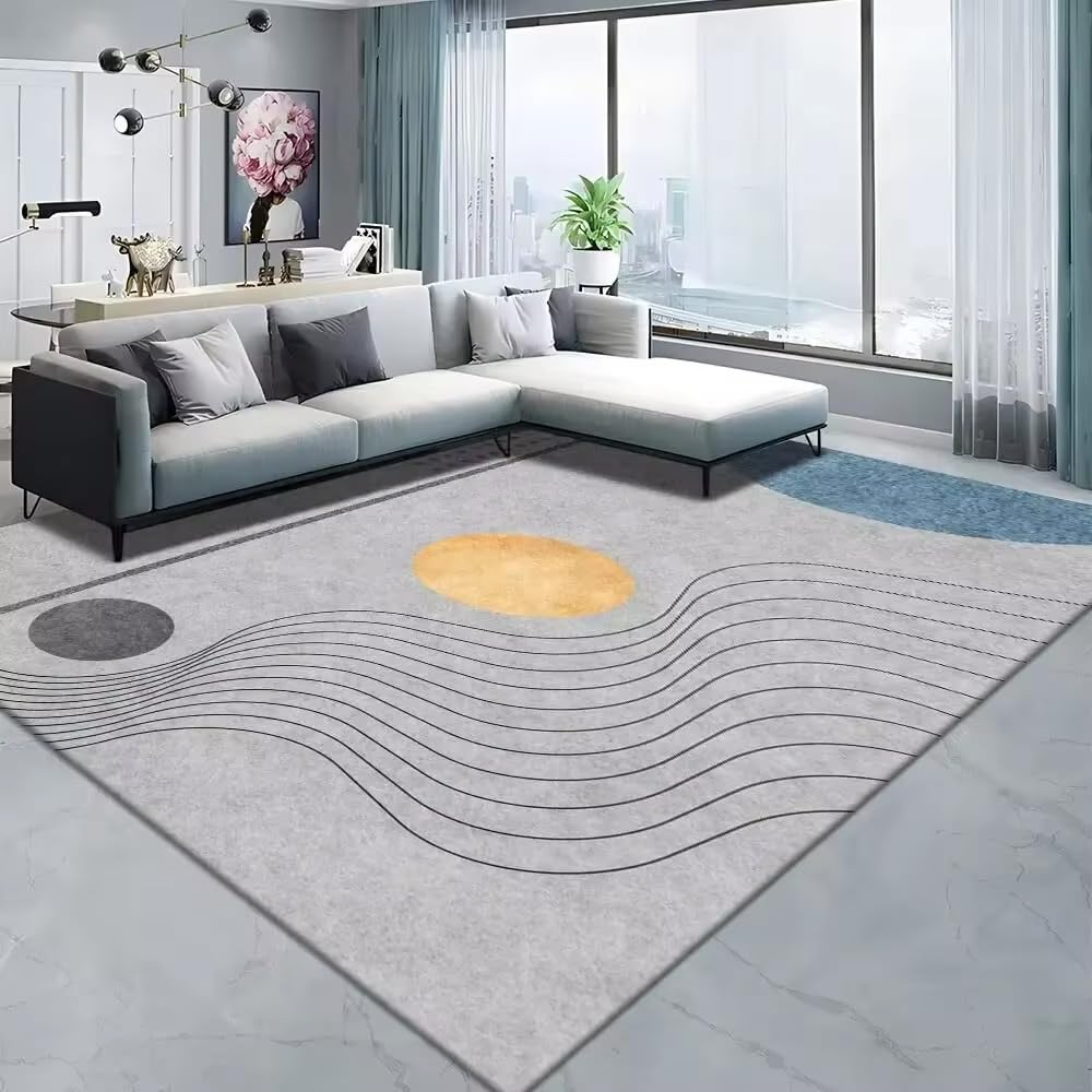 Tapis Nordique Morandi Coloré au Design Épuré Contemporain