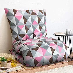 Futon Dobrável De Espuma Solteiro Geométrico Rosa-Emcompre