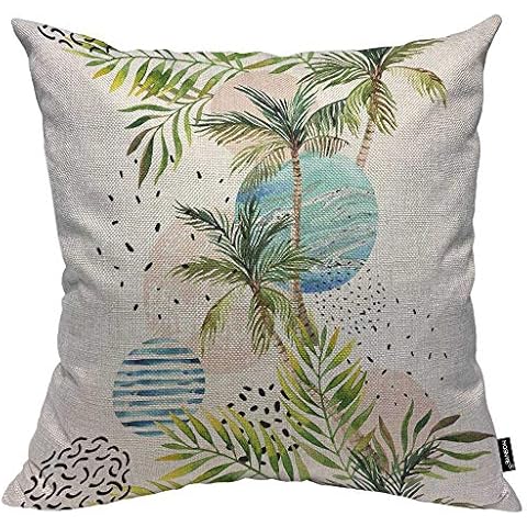 HOSNYE Palm Tree Leaf Throw Pillow Case Cover