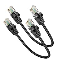 Vista 13 de Cable Ethernet Cat6 de 1 pie, paquete de 2 cables de conexión cortos de 1 pie (cable Cat 6, cable RJ45 de Internet, cable de red) 10 Gbps