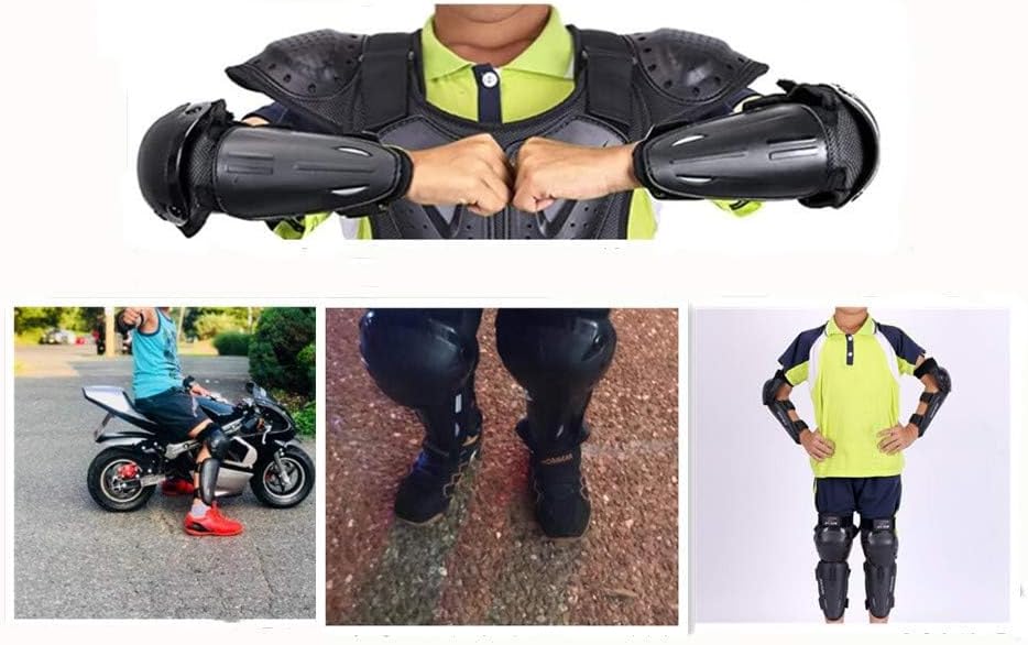 Seahouse Kids Dirt Bike Knee Elbow Pads Shin Guards Youths Protective Gear Set 4 pcs