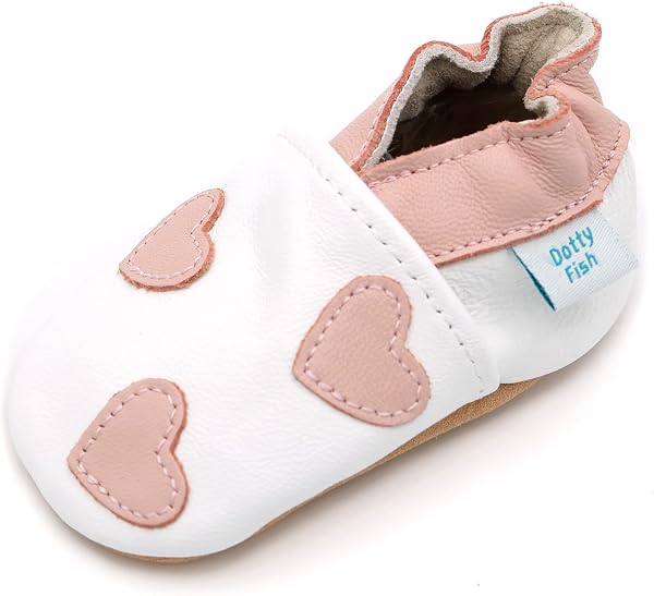 Dotty Fish Unisex Soft Leather Shoes, Unisex Baby First Walker Shoe - 1