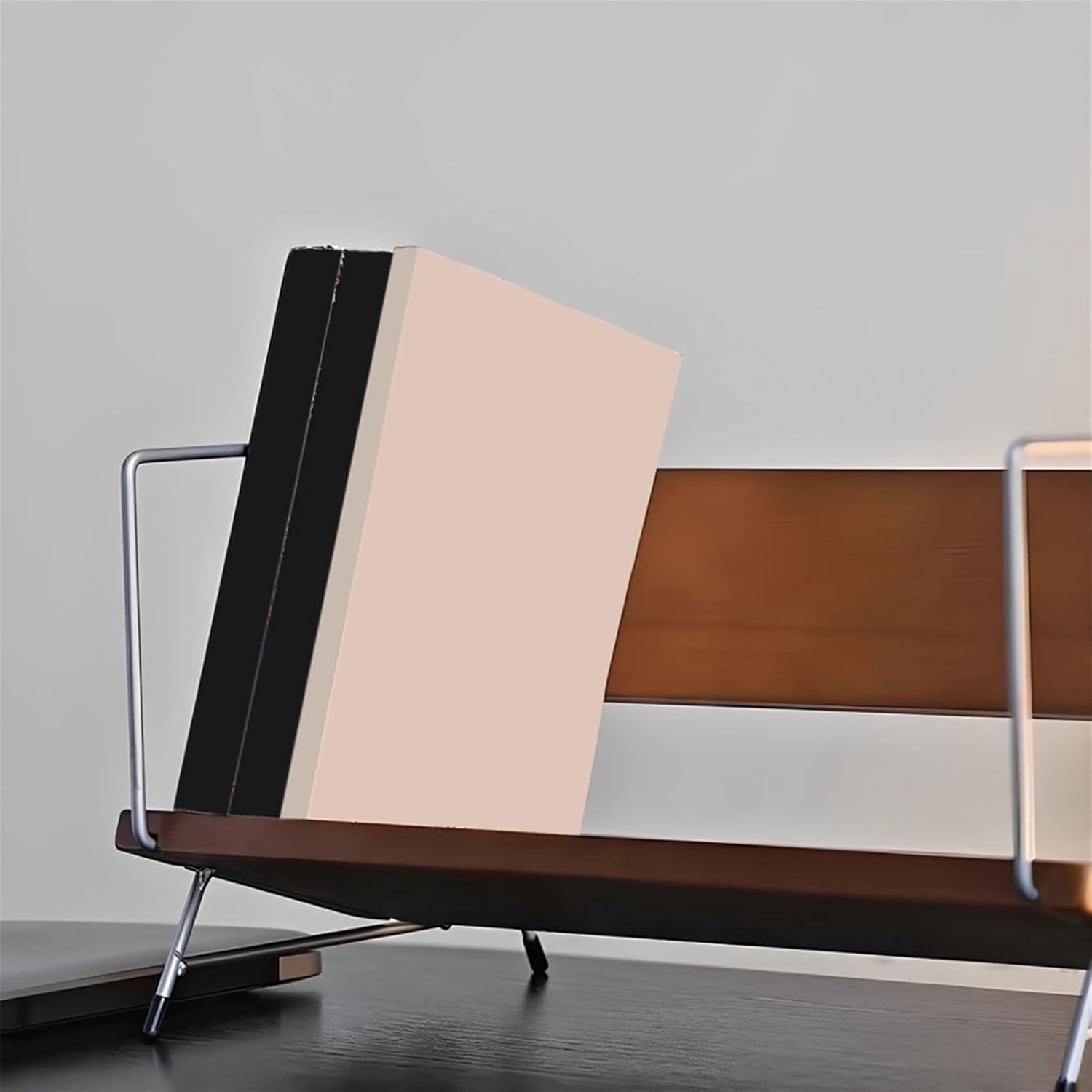 CD Holder Vintage CD Record Storage Rack Wooden Albums Display Shelf with Iron Stand