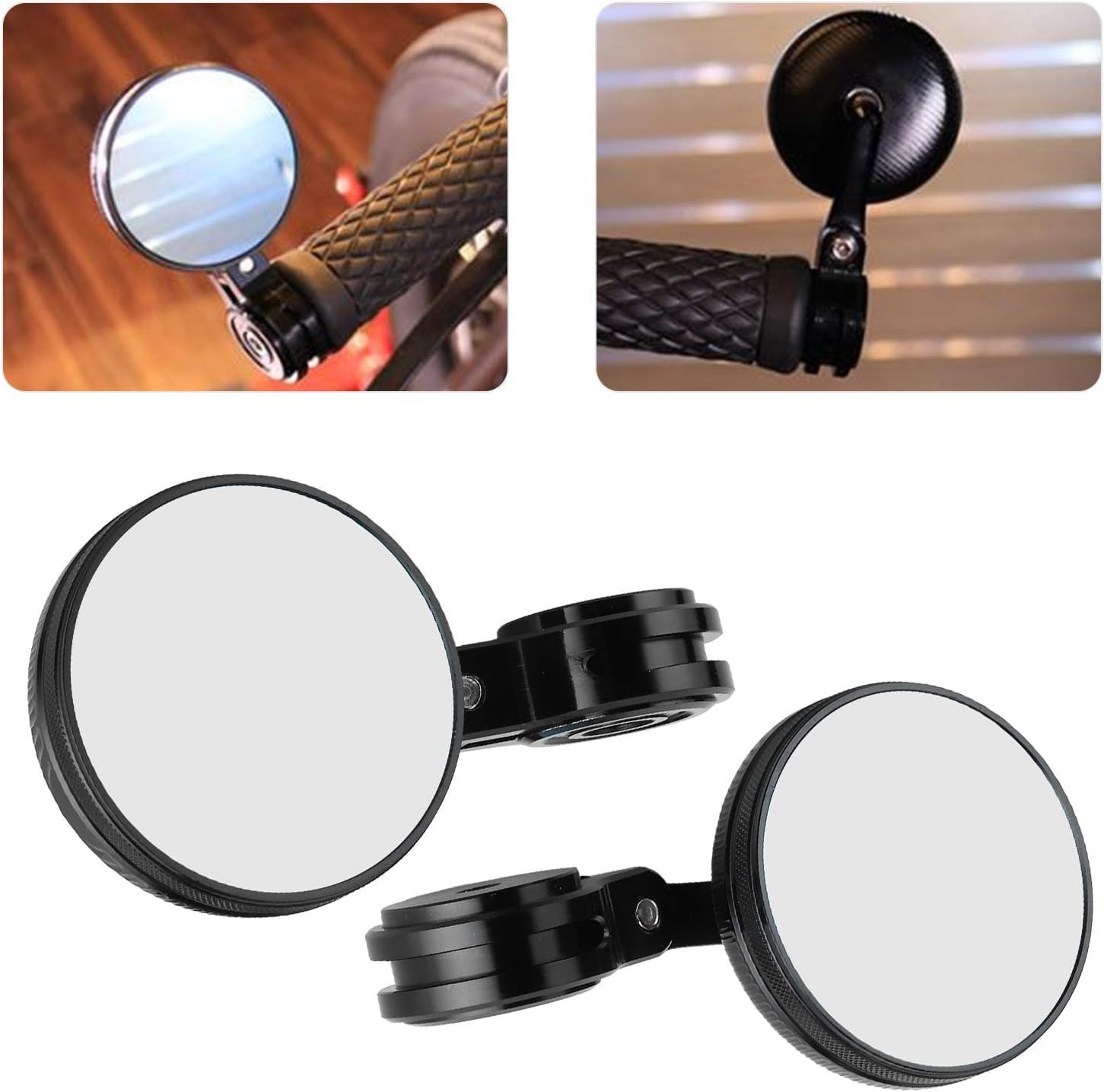 Rétroviseur de moto, rétroviseurs de guidon en aluminium CNC rétroviseur d'aile latérale verre bleu anti-éblouissement pour Modification de moto