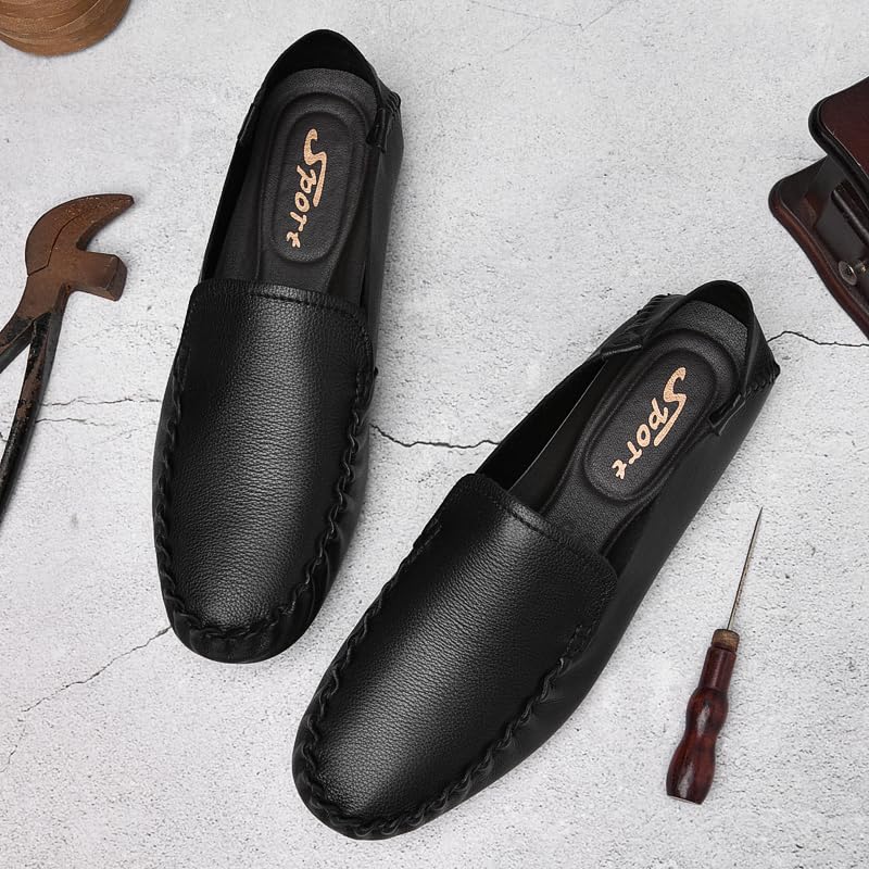 Hand-Sewn Cowhide Loafer (Black, Adult, Men, 4, Numeric, US Footwear Size System, Medium)2