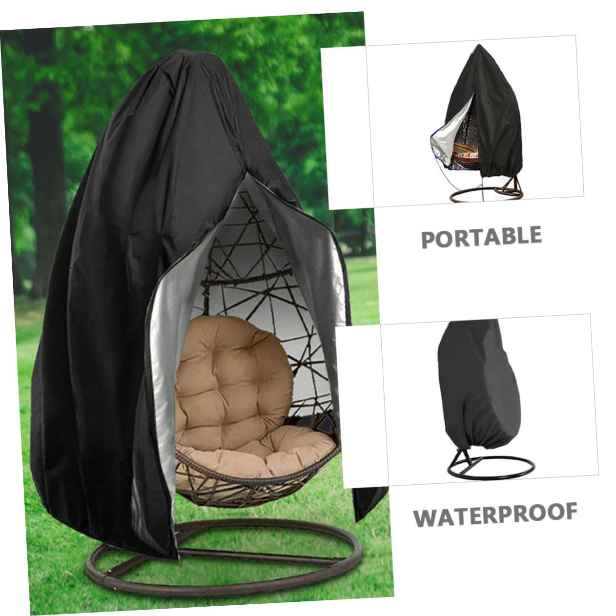 Pokrowiec Huśtawkę Typu Egg Chair Ochronny Pokrowiec Meble Ogrodowe Odporny i Wilgoć Łatwy Czyszczeniu