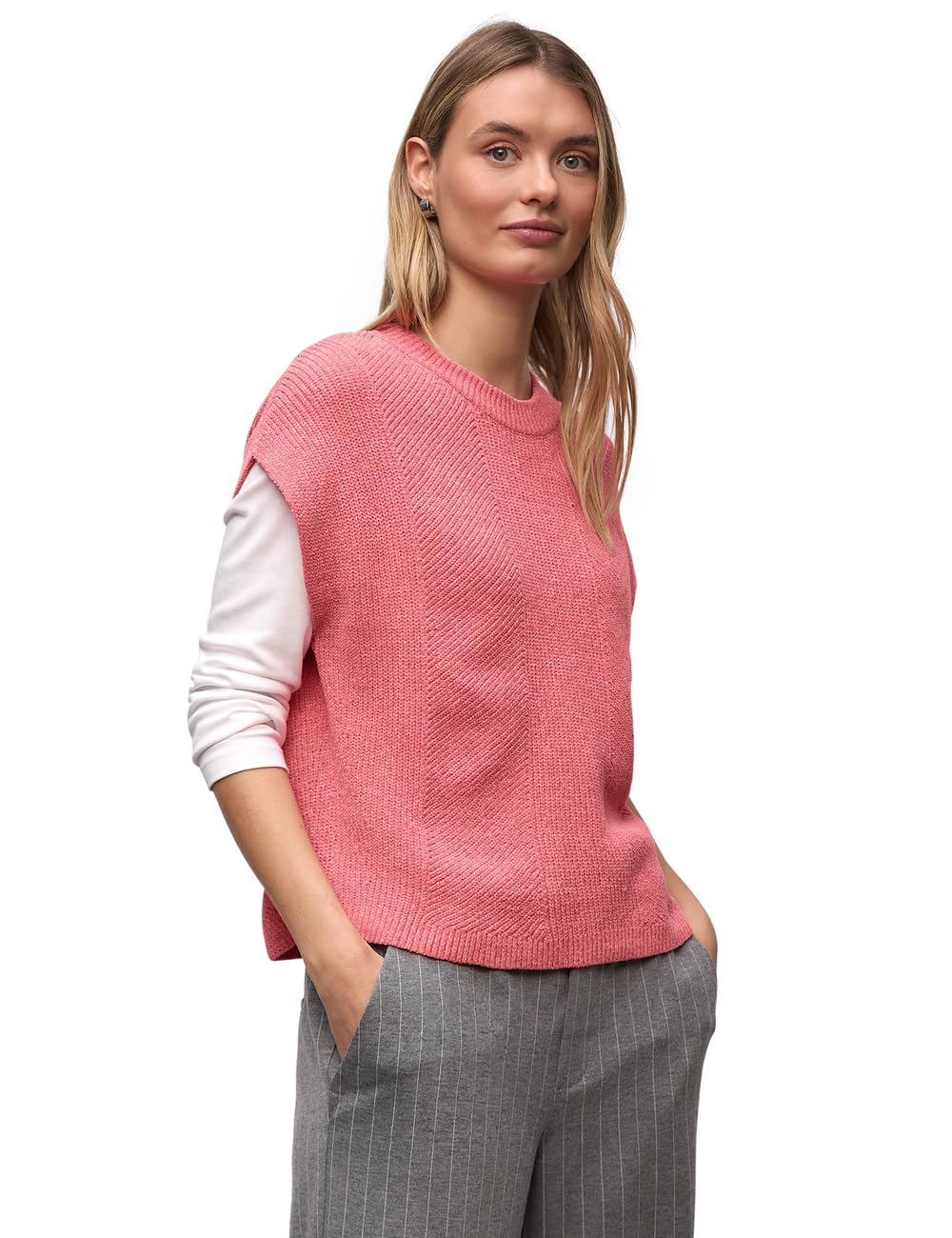Street One Damen Ärmelloser Chenille Pullover