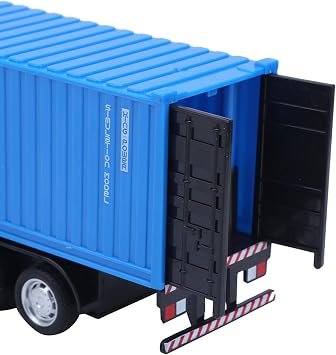 Alloy Container Truck Model Toy Highly Simulation Collector's Car for Children Car Toys Vehicle 1:48 Pull Back Openable Door Yellow (Container Truck)