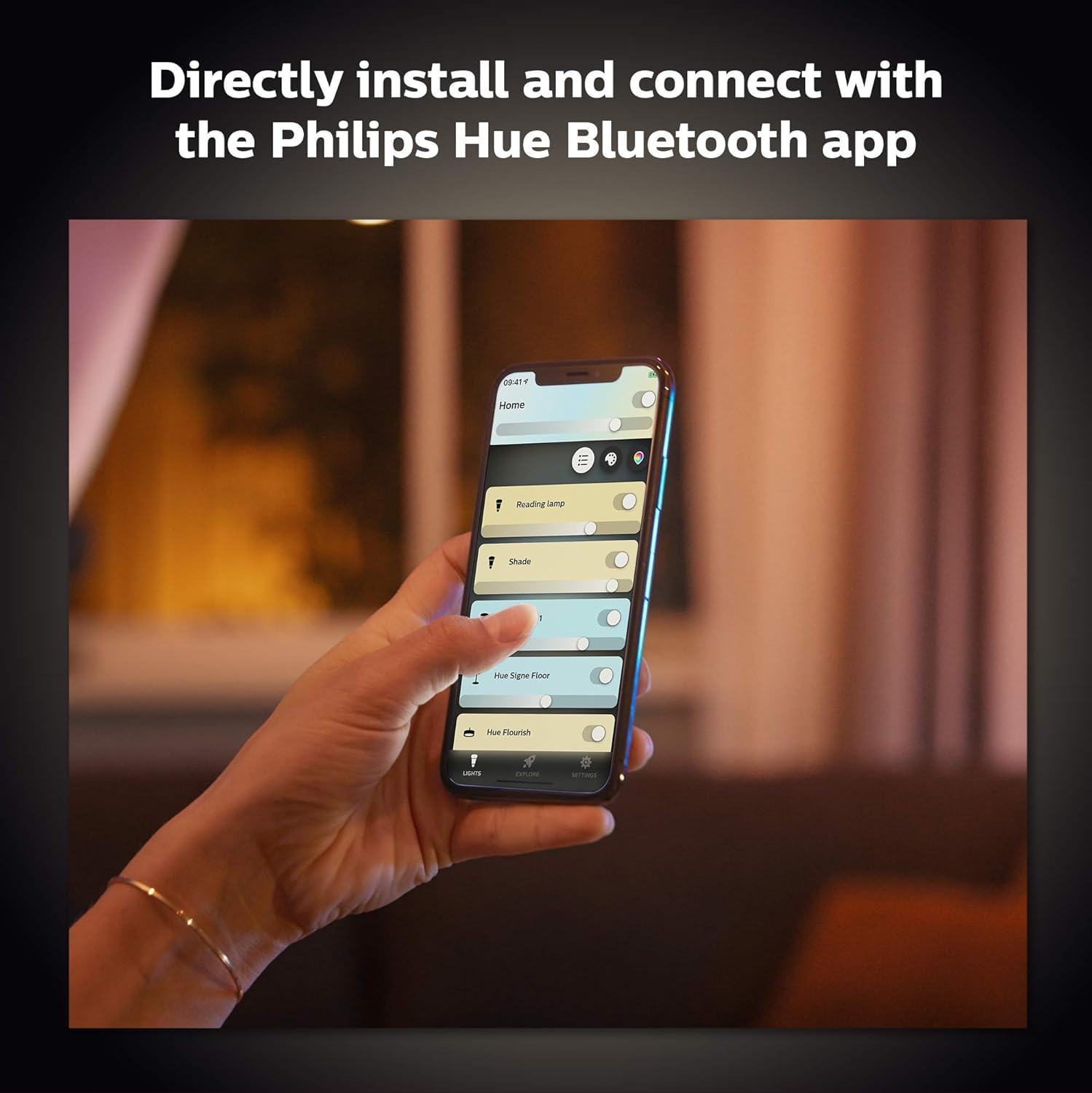 Philips Hue White Ambiance Amaze Pendelleuchte schwarz 2750lm inkl. Dimmschalter, dimmbar, alle Weißschattierungen, steuerbar via App, kompatibel mit Amazon Alexa (Echo, Echo Dot)