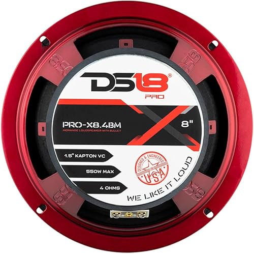 Miniatura 7 de DS18 PRO-X8.4BMPK - Paquete completo medio y alto, incluye 2 altavoces de rango medio de 8 pulgadas y 2 tweeter Super Bullet de aluminio de 1