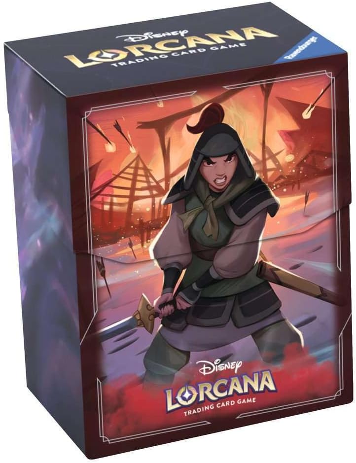 Ravensburger Disney Lorcana TCG Deck Box featuring Mulan - Soldier in Training by Michael Cookie Niewiadomy | Securely Store 80 Sleeved Cards | Durable & Portable Organizer for TCG Players | Ages 8+