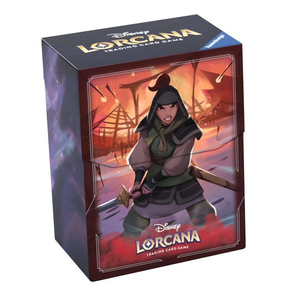 Ravensburger Disney Lorcana TCG Deck Box featuring Mulan - Soldier in Training by Michael Cookie Niewiadomy | Securely Store 80 Sleeved Cards | Durable & Portable Organizer for TCG Players | Ages 8+