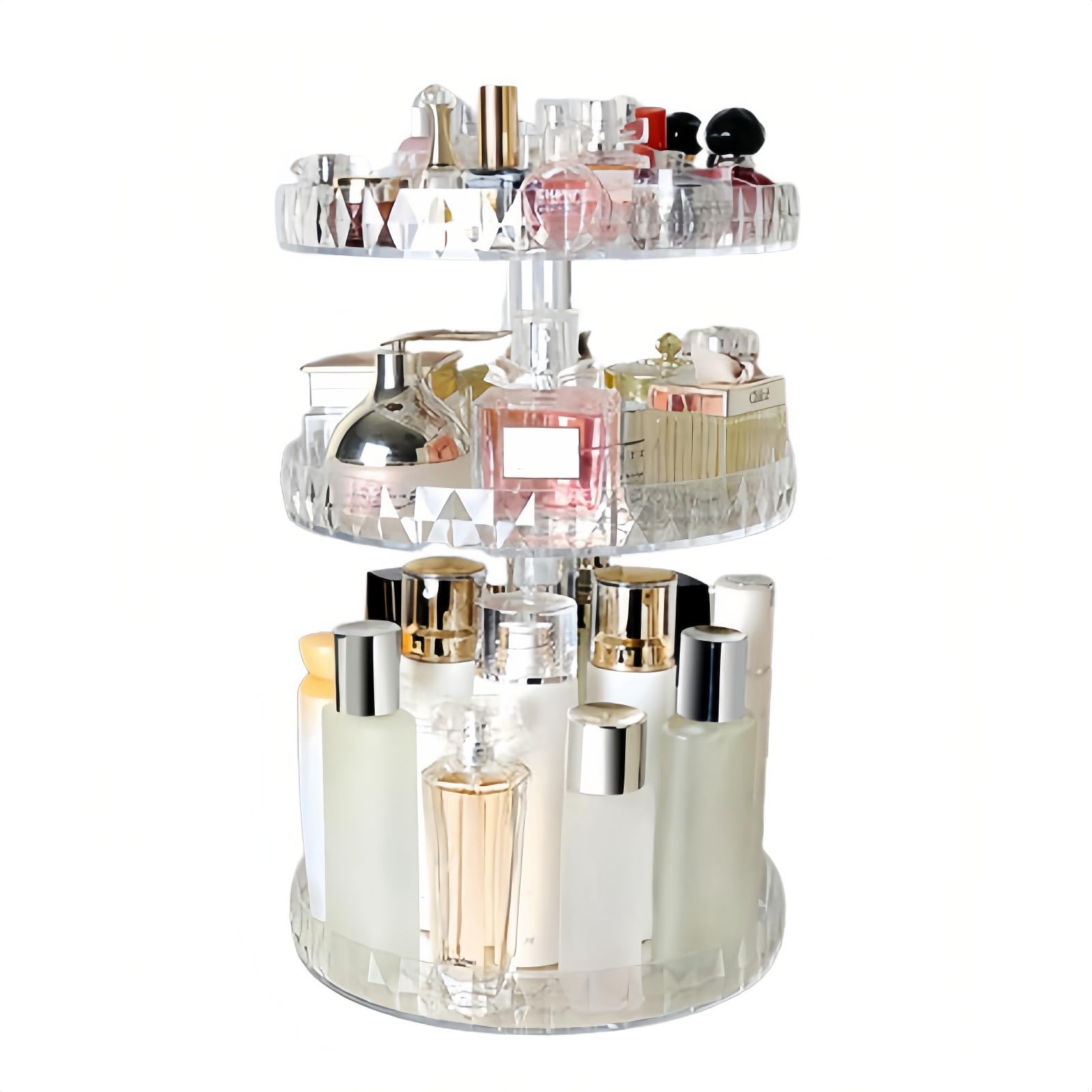 SLHEQING Kosmetik-Organizer, drehbar, 360 Grad drehbar, Aufbewahrung für Make-up, verstellbar, Acryl, Aufbewahrung für Parfüm, große Kapazität, Skincare