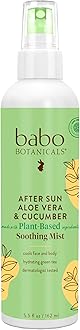 Babo Botanicals After Sun Soothing Mist with Organic Aloe Vera & Cucumber - For Face, Body & Sensitive Skin - EWG Verified, Alcohol-Free & No-added Fragrance - 8 oz.