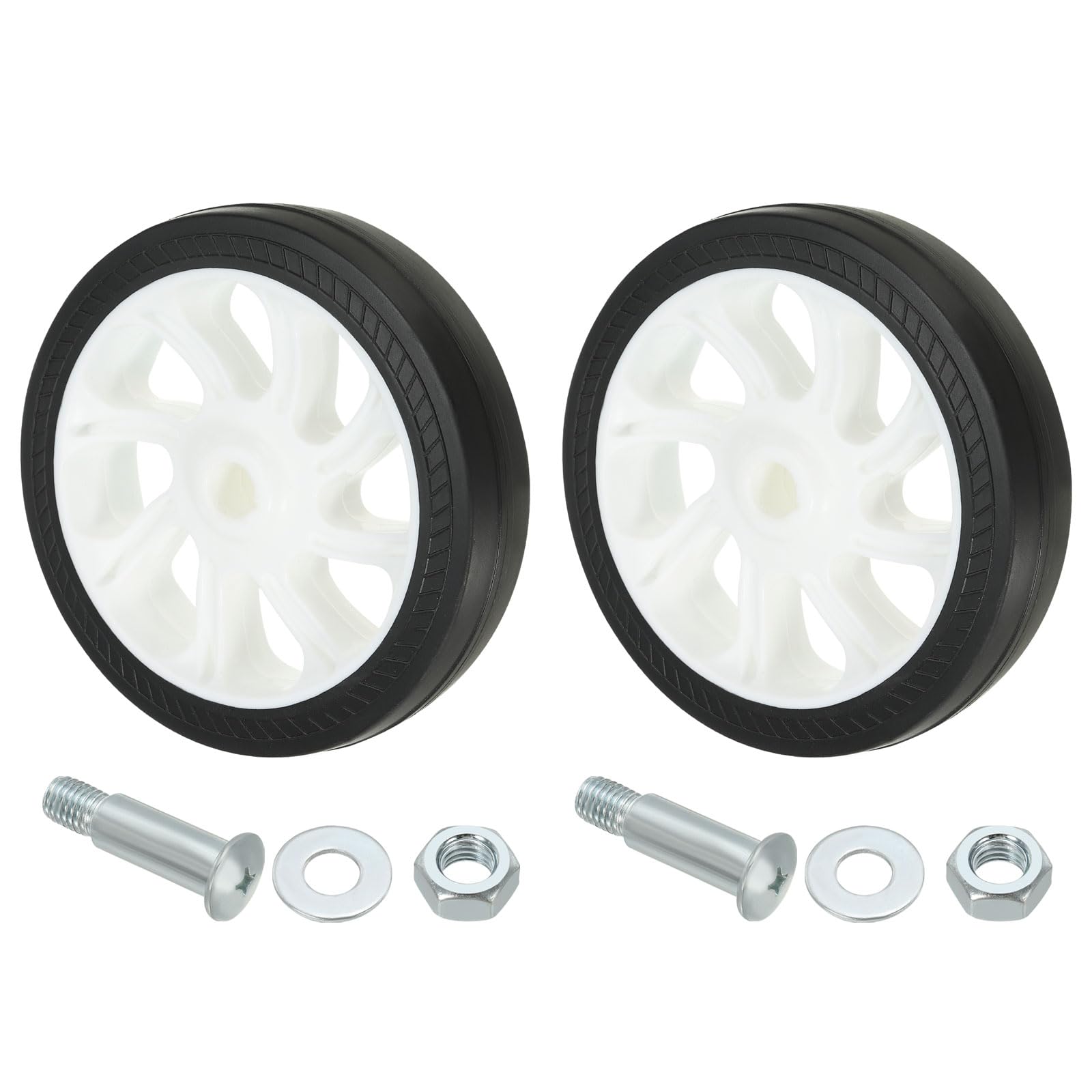 PATIKIL 4.6" Air Compressor Wheels, 2 Pack Universal Air Compressor Wheel Replacement Part with 0.46" Dia. Hole for Easy Mobility White