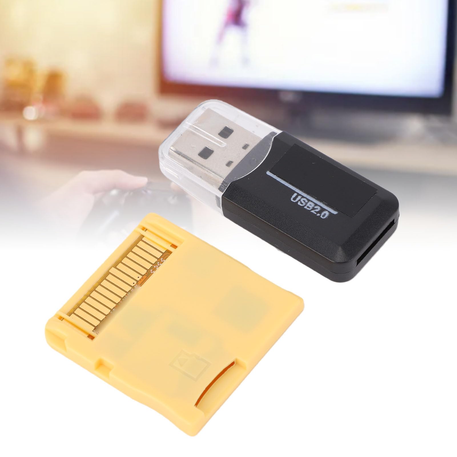 XUMIUZIY Cartouche D'adaptateur de Carte R4, Plug and Play Préchargée avec Fonction D'économie en Temps Réel pour Les Consoles 3DS 2DS XL LL MD GB GBC FC PCE DS Series, Prend en Charge la (Yellow)