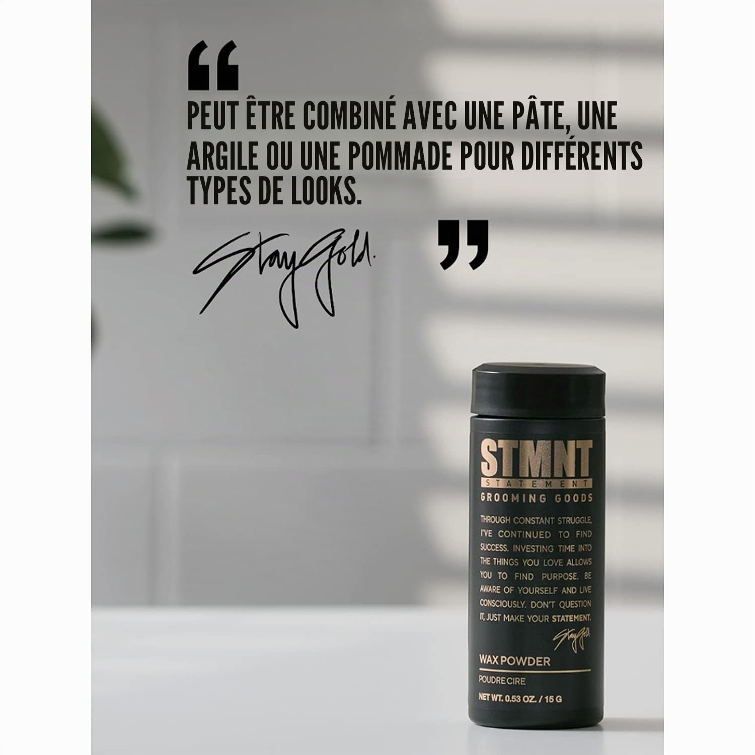 STMNT STATEMENT GROOMING GOODS Poudre de cire 15 g | Finition semi-mate | Adhérence et volume | Tenue moyenne | Facile à laver | Cheveux plus volumineux