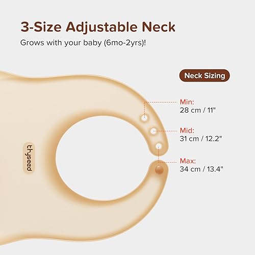 Miniatura 6 de thyseed Baberos de silicona ultrafinos y ligeros impermeables para bebés que comen niños pequeños, atrapador de alimentos de silicona con bolsa