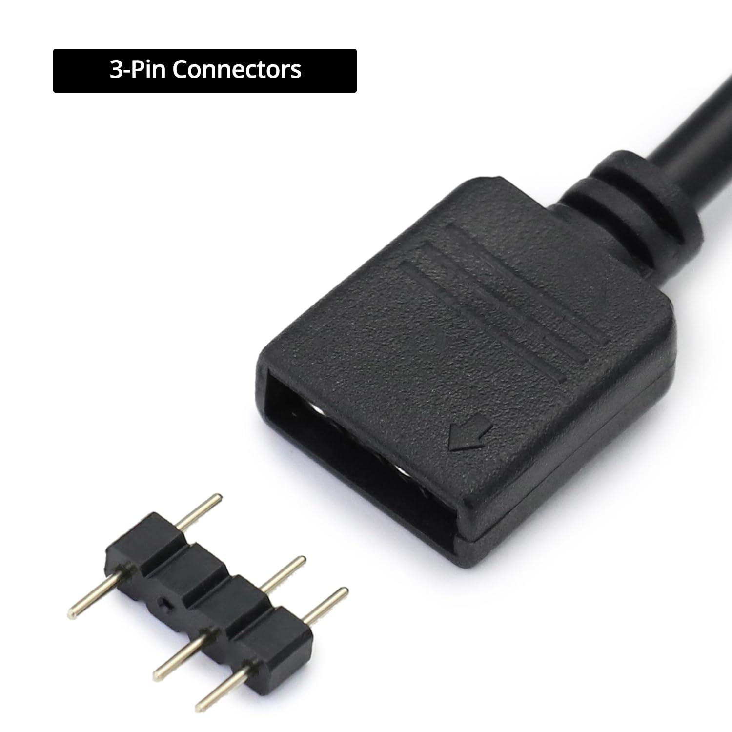 QWORK Kabel rozdzielający ARGB 5 V, 3-pinowy rozdzielacz ArGB; 1 gniazdo na 4 wtyczki 30 cm, do chłodzenia procesora i wentylatora ARGB 5 V
