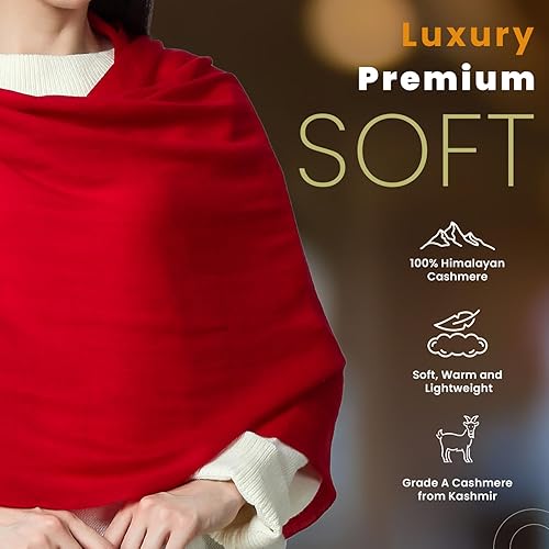 Miniatura 2 de PASHWRAP Bufanda de cachemira tejida a mano en Cachemira - Lujosa bufanda grande de cachemira para mujer ligera