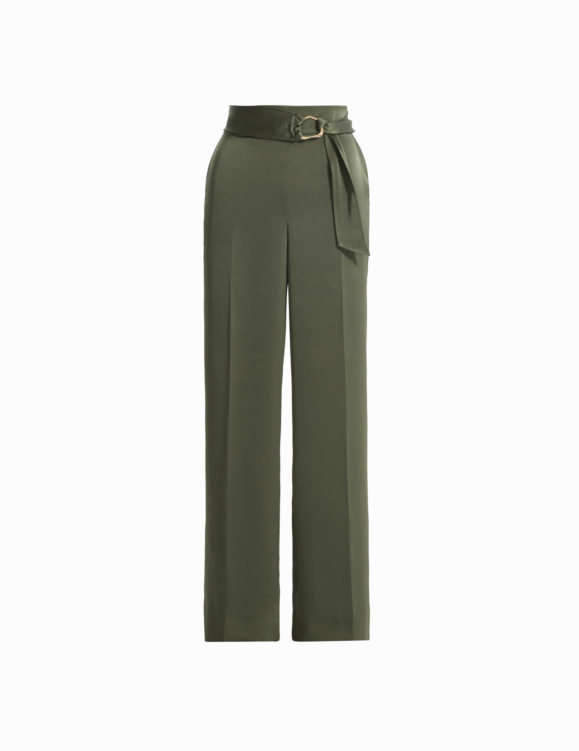 Anne Klein Women's Petite Satin High-Rise, Pull-on Wide Leg Ankle Pant, Eclair, M