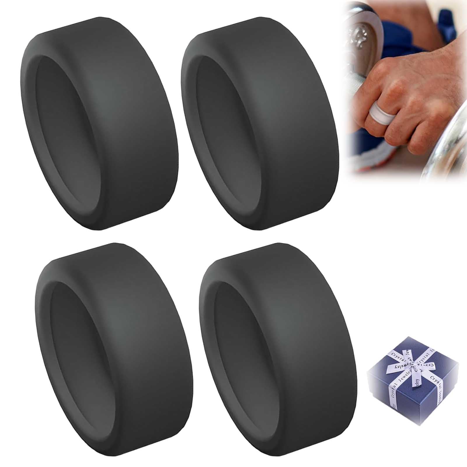 RePaLy Funda De Anillo De Silicona Compatible con Oura Ring Gen 3 Trabajando, Funda De Silicona Antiarañazos para Hombres Y Mujeres. Protección Duradera A Prueba De Golpes (S for 6 7 8 9 10,Negro×4)