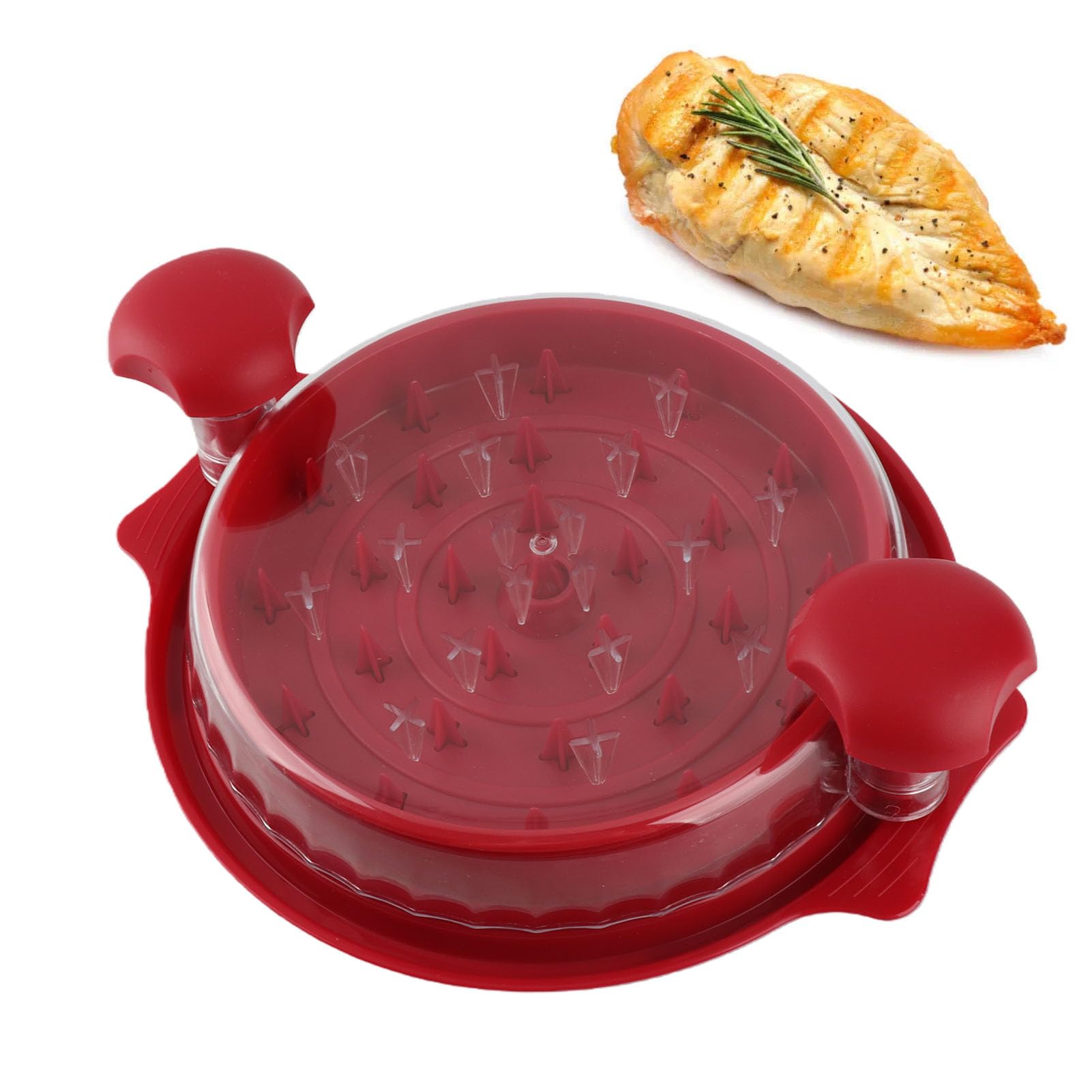 Torcer para Herramientas de Pollo, Carne Rallada Más Rápida, Ayudante de Cocina, Cubierta Transparente, Fácil de Usar (rojo)