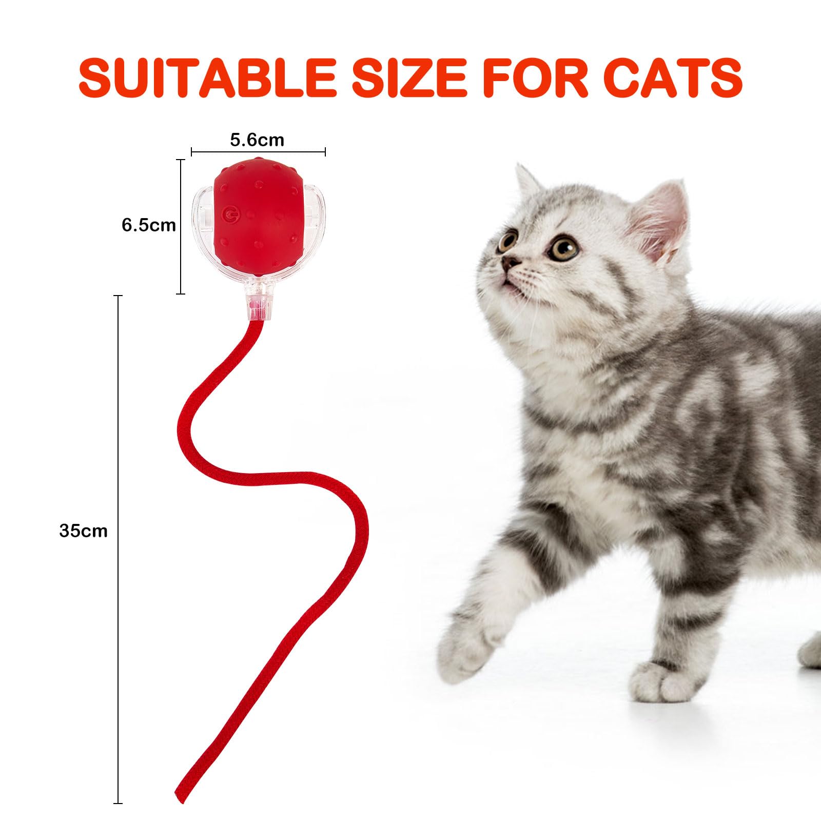 EPHOSHI Interactive Cat Toy,Smart Chase Pet Toy Ball With Bird Chriping Sounds,360° Automatic Rolling Ball for Cats Adult,Safety Material Interactive Cat Toys - Image 3