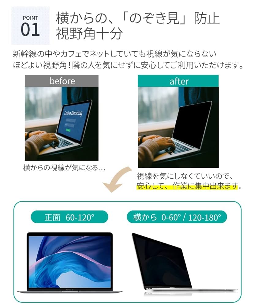 Amazon | LOE(ロエ) 覗き見防止 macbook air 13.6 保護フィルム