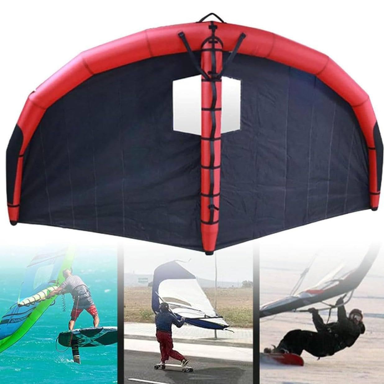 Skrzydło wiatrowe do deski surfingowej do kitesurfingu, nadmuchiwane skrzydło do zabawy w wodzie i sportów na świeżym powietrzu, idealne dla początkujących i dorosłych, 6 m³