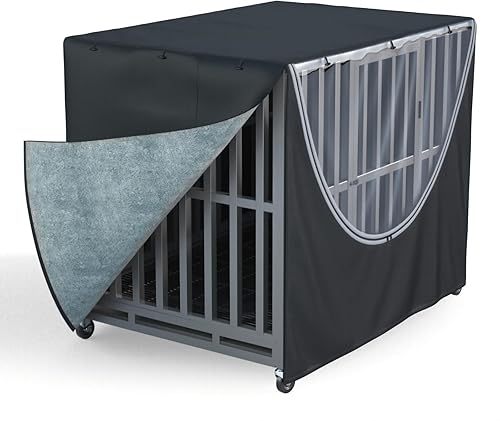 Funda para jaula para perros de metal para todo tipo de clima, protección para interiores y exteriores, resistente al viento, lluvia, resistente al