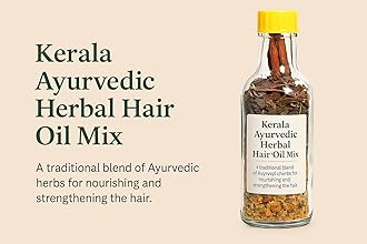 Kerala Ayurvedic Herbal Hair Oil Mix Glass Bottle