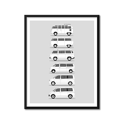 Miniatura 10 de Volkswagen Golf GTI Generations Inspired Poster Print Wall Art the VW GTI (Car Models MK1 to MK7) (17x22" Print (Unframed), Satin Paper)
