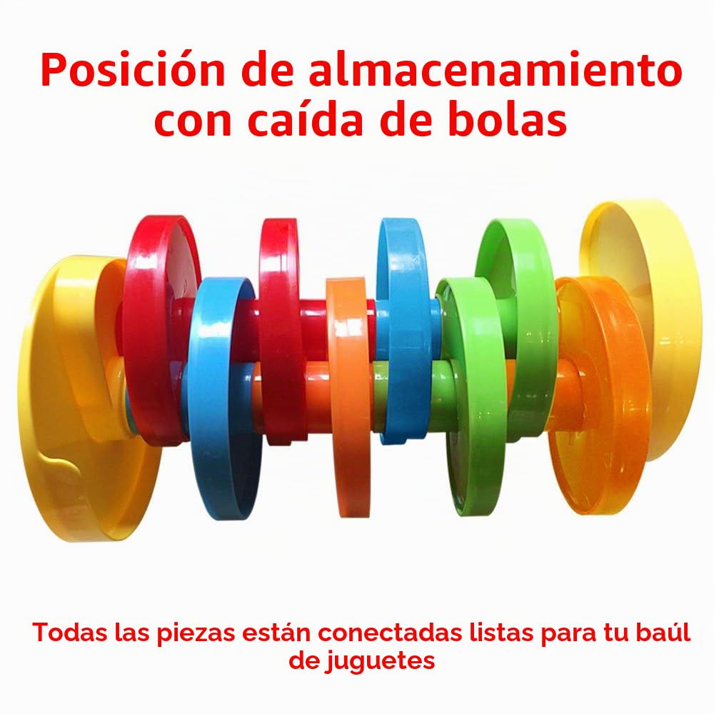 WEofferwhatYOUwant Circuito De Bolas Colores Marble Tobogán Espiral Circuitos Bloques De Construcción Bebe 9 Meses - 1 Año (Double Ball Drop)