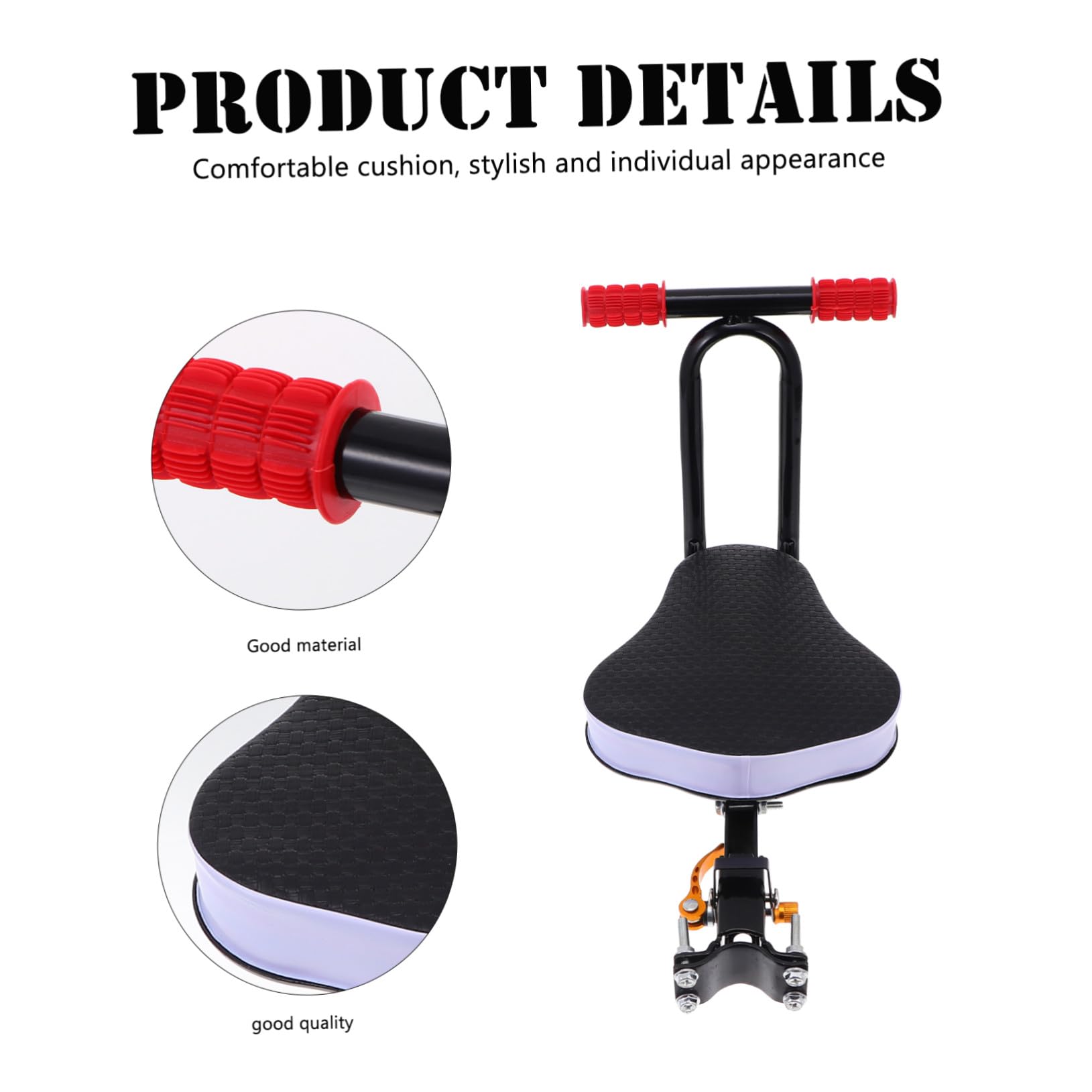 TOPBATHY Seggiolino per Bicicletta Elettrica con Schienale per Sedile in Acciaio Carbonio e Spugna Facile da Installare e Smontare Sicuro e Confortevole per Bimbi Fino Anni Nero