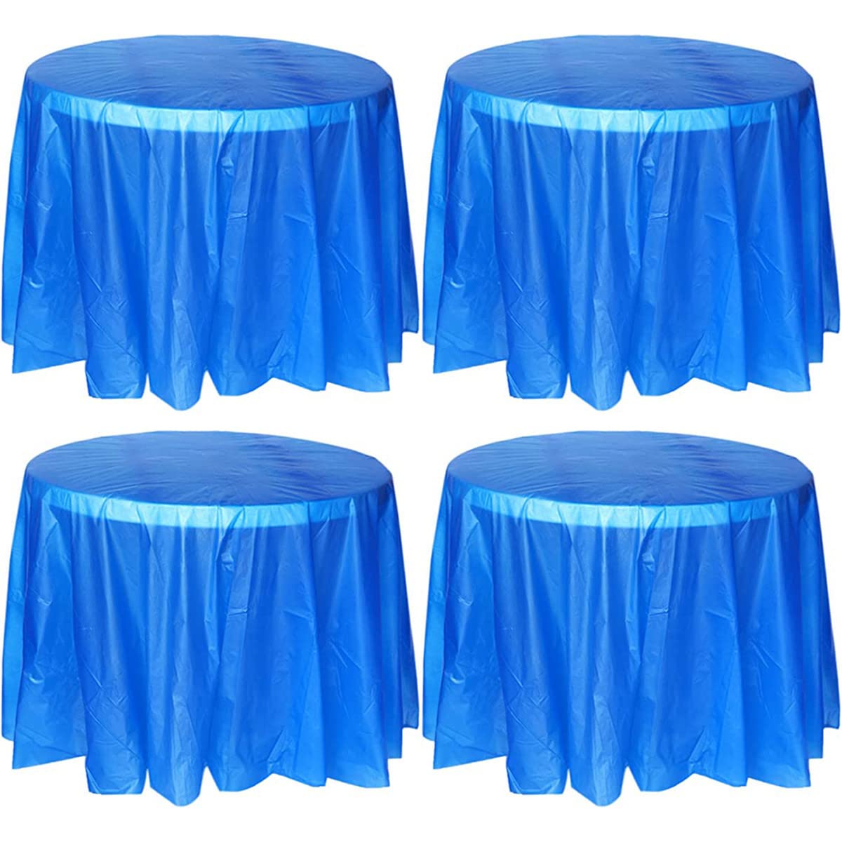 TOKYMOON 4 Pack of Round Disposable 84 Inch Tablecloths Party Wedding Picnic Banquet Table Clothes Table Cover for Round Tables