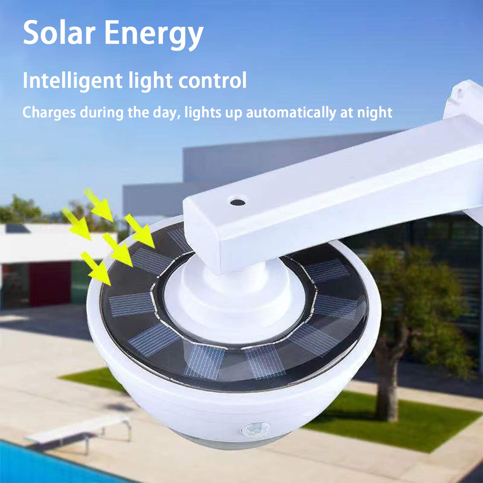Cámara de seguridad simulada con sensor de movimiento y luces LED - Cámara de vigilancia impermeable al aire libre simulada para hogares y negocios