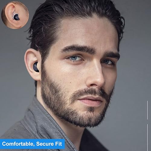 Miniatura 6 de Mini auriculares inalámbricos Bluetooth con micrófono, auriculares Bluetooth invisibles para mujeres y orejas pequeñas con control táctil, IPX5