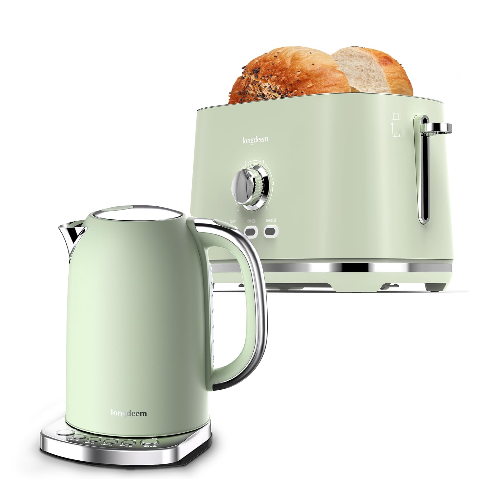 Buy Longdeem Cordless Stainless Steel Kettle and 2Slice Toaster Set