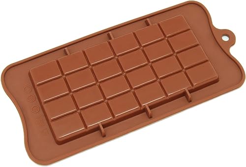 Molde de silicona para chocolate Freshware CB-607BR, Destrozar (Break-Apart), Marrón