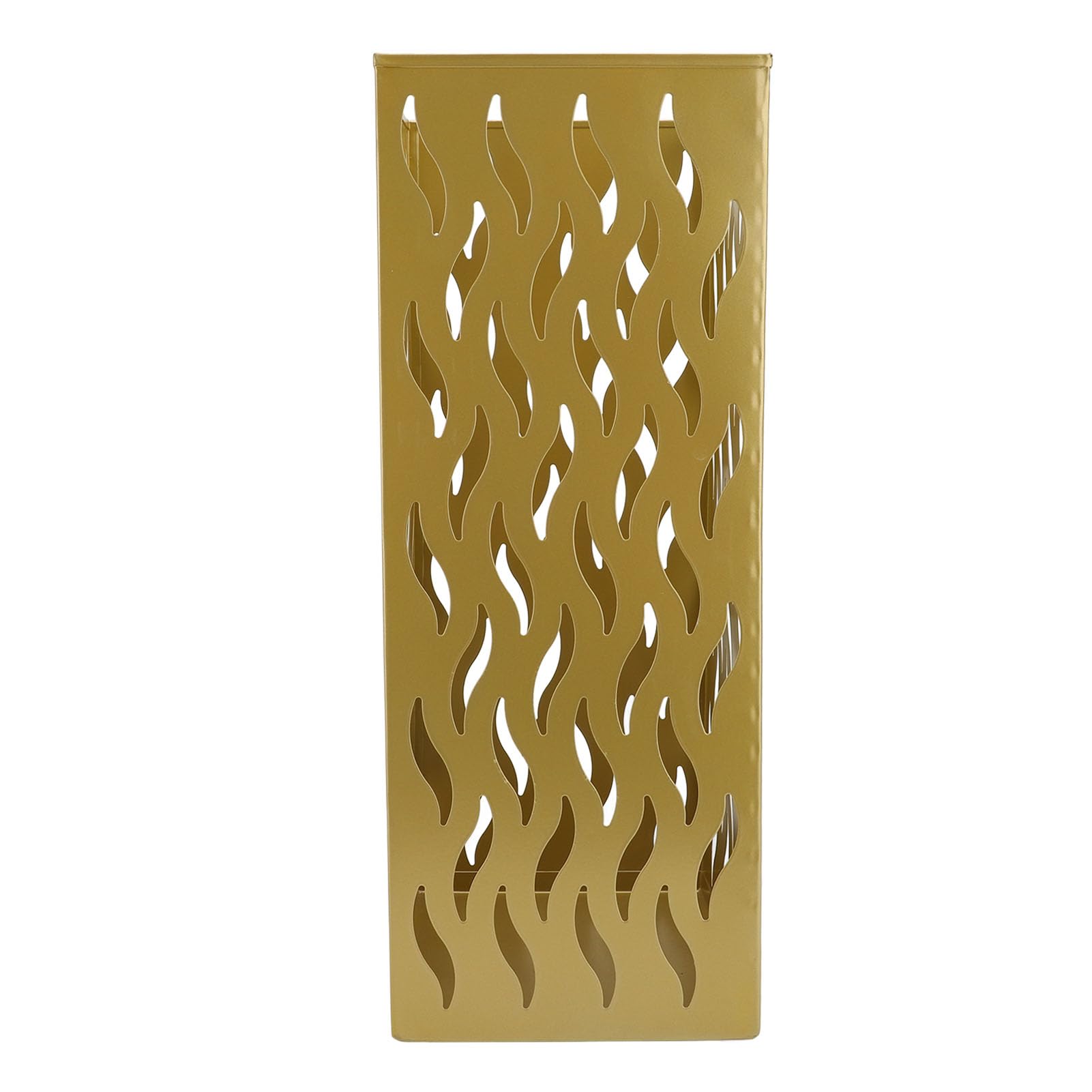 Portaombrelli, Portaombrelli in Metallo con Design Cavo per Asciugatura Rapida, Verniciatura a Polvere Antiruggine, Dimensioni Compatte 42x16x16 Cm, per Ingresso Ufficio (Oro)