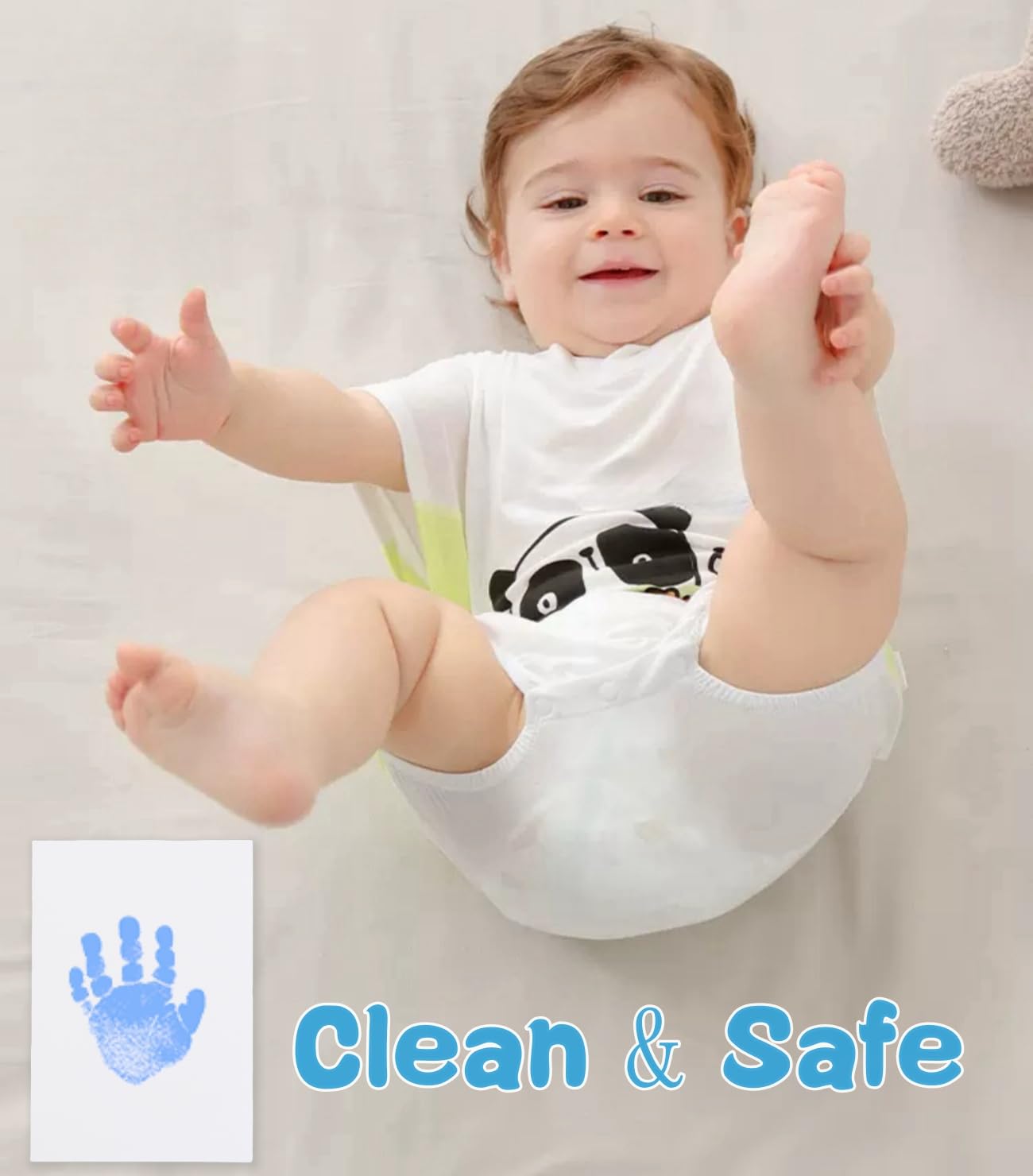 2-Pack Large Clean-Touch Ink Pads, Baby Handprints and Footprints for 0-18 Months, Inkless Hand and Footprint Kit,Baby Print,DIY Newborn Keepsake Gifts,Cat/Dog Paw Print Kit-Light Blue