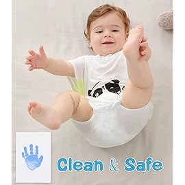 Zemiu 2-Pack Large Clean-Touch Ink Pads, Baby Handprints and Footprints for 0-18 Months, Inkless Hand and Footprint Kit,Baby Print,DIY Newborn Keepsake Gifts,Cat/Dog Paw Print Kit-Light Blue