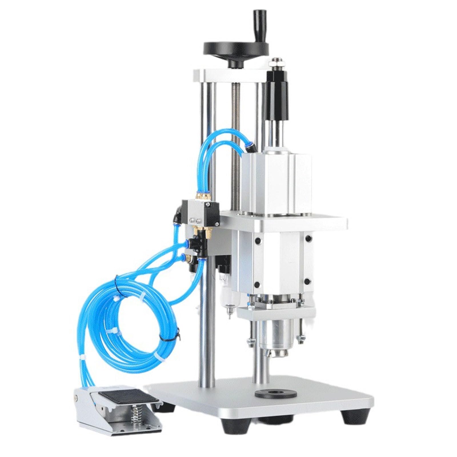 Máquina automática de prensado y tapado de viales con interruptor de pie, alta eficiencia 60-80 piezas/min para laboratorio y uso farmacéutico