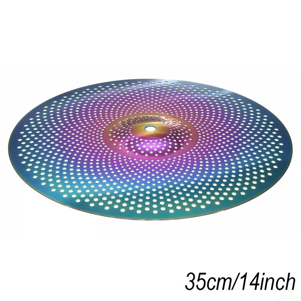 Zoegneer Set di piatti silenziosi colorati in lega, 35,5 cm, per ridurre il rumore durante la pratica della batteria