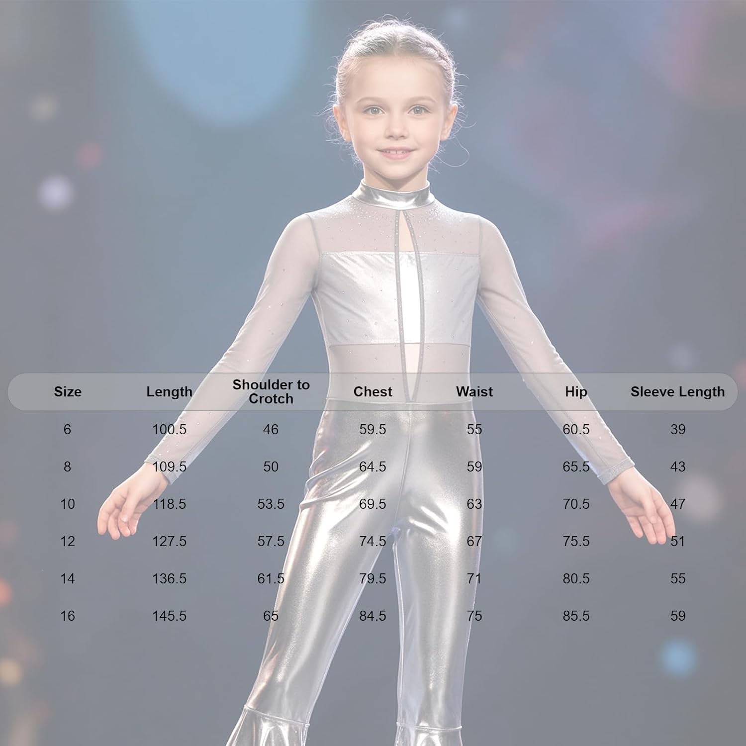 Kids Dance Unitards Disco Dance Jumpsuit Latin