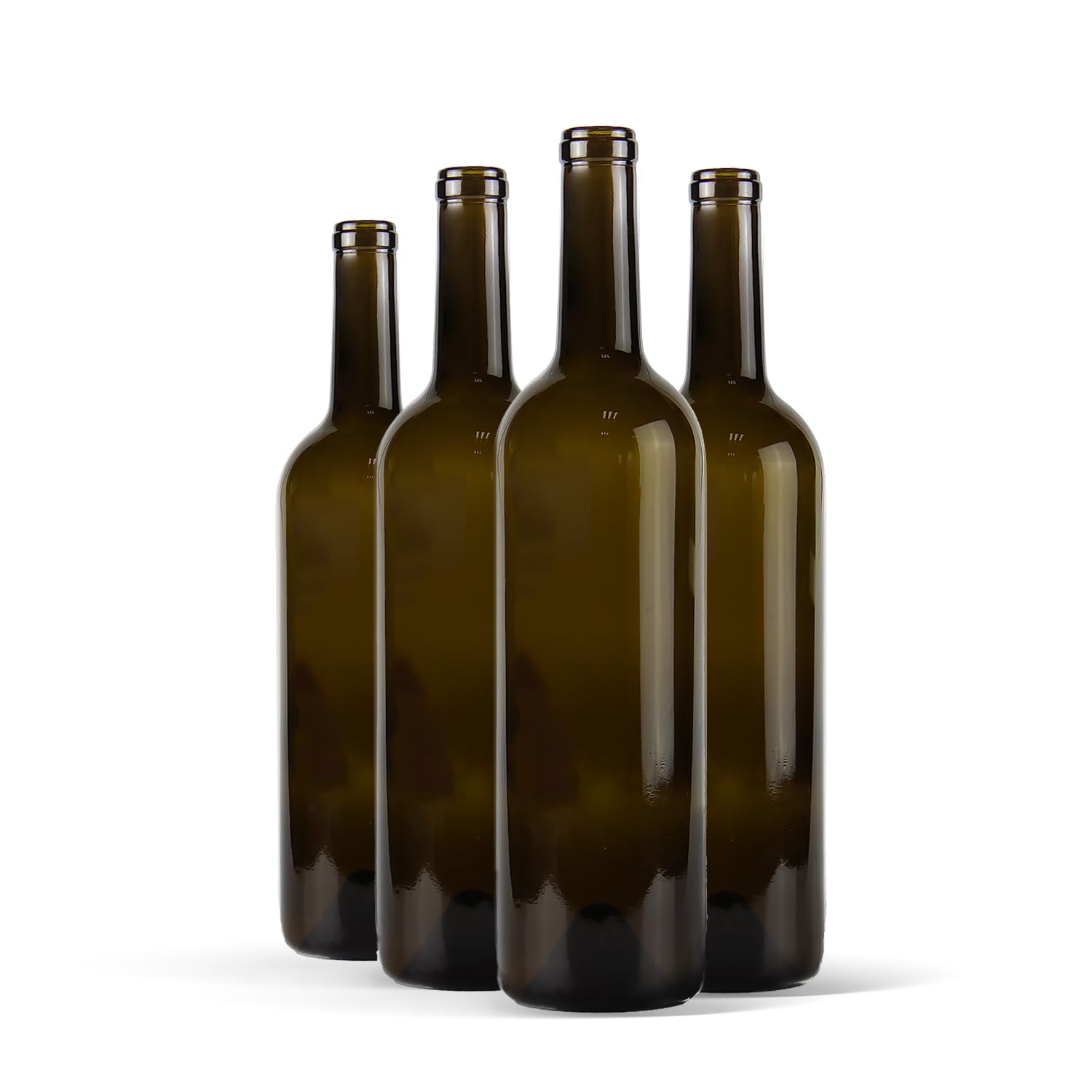 Weinflasche 750 ml Bordeaux 24 Stück - Olivgrün Weinflasche ohne Korken - Leere Glasflasche - Wasserflasche - Leere Likörflaschen - Glasflaschen zum befüllen - Water Bottle - Wein Zubehör