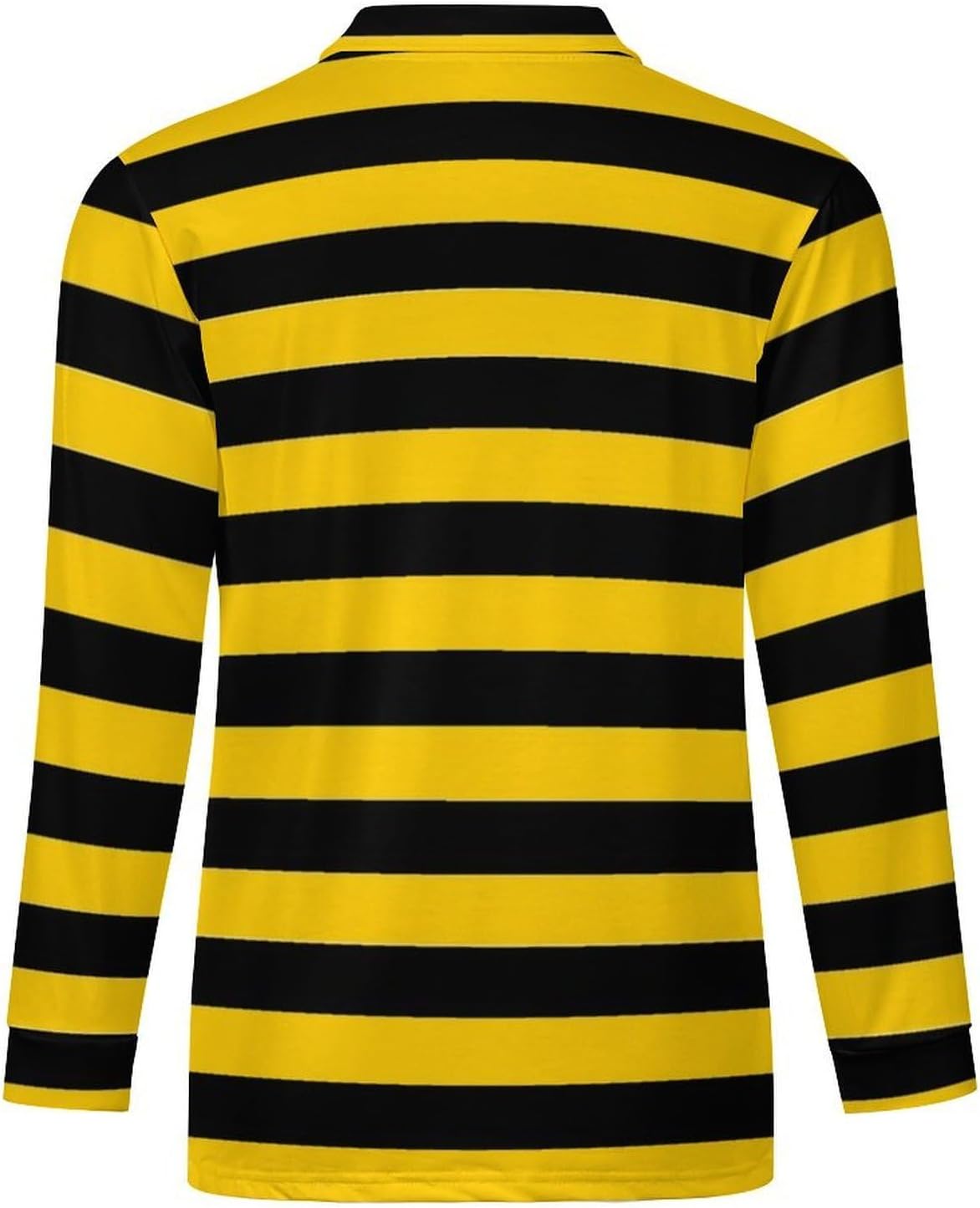 Bee Stripes Men's Polo Shirts Long Sleeve Golf T-Shirts Casual Collared Tee