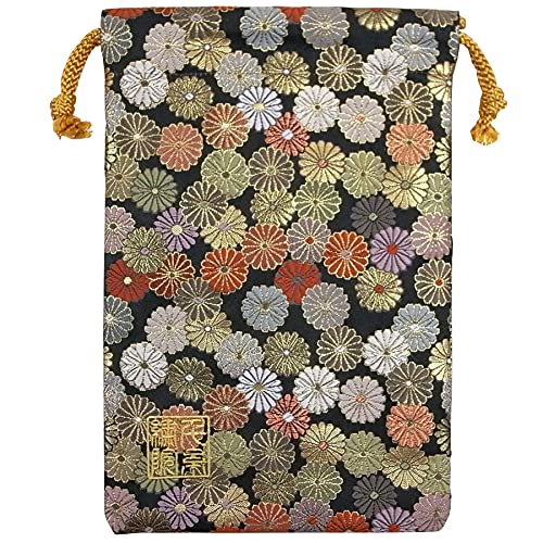 千糸繍院 Brocade drawstring bag, lined with Nishijin brocade, 1, size M. (Kurogikuranman)